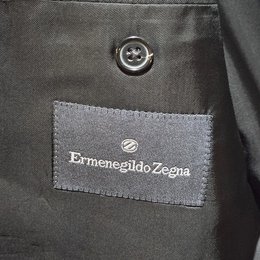 Ermenegildo Zegna Men's Black 3 Button Tuxedo Jacket Blazer Size 44 Long